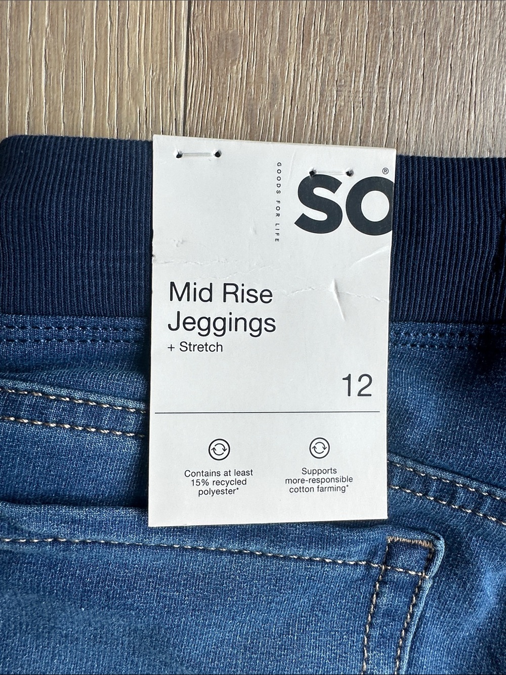 SO Girls Dark Blue Jegging Leggings with Gold Studs - Picture 5 of 5